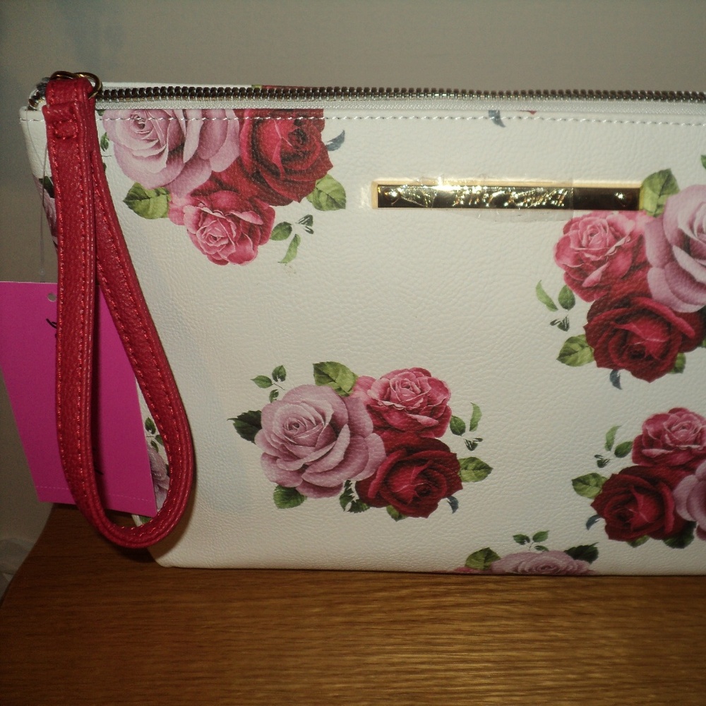 Betsey Johnson Large Floral Pebble Cosmetic Bag